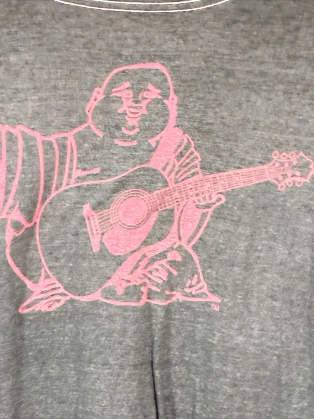 True Religion‎ Faded Grey Big Buddha Mens Short Sleeve XXL Graphic Tshirt